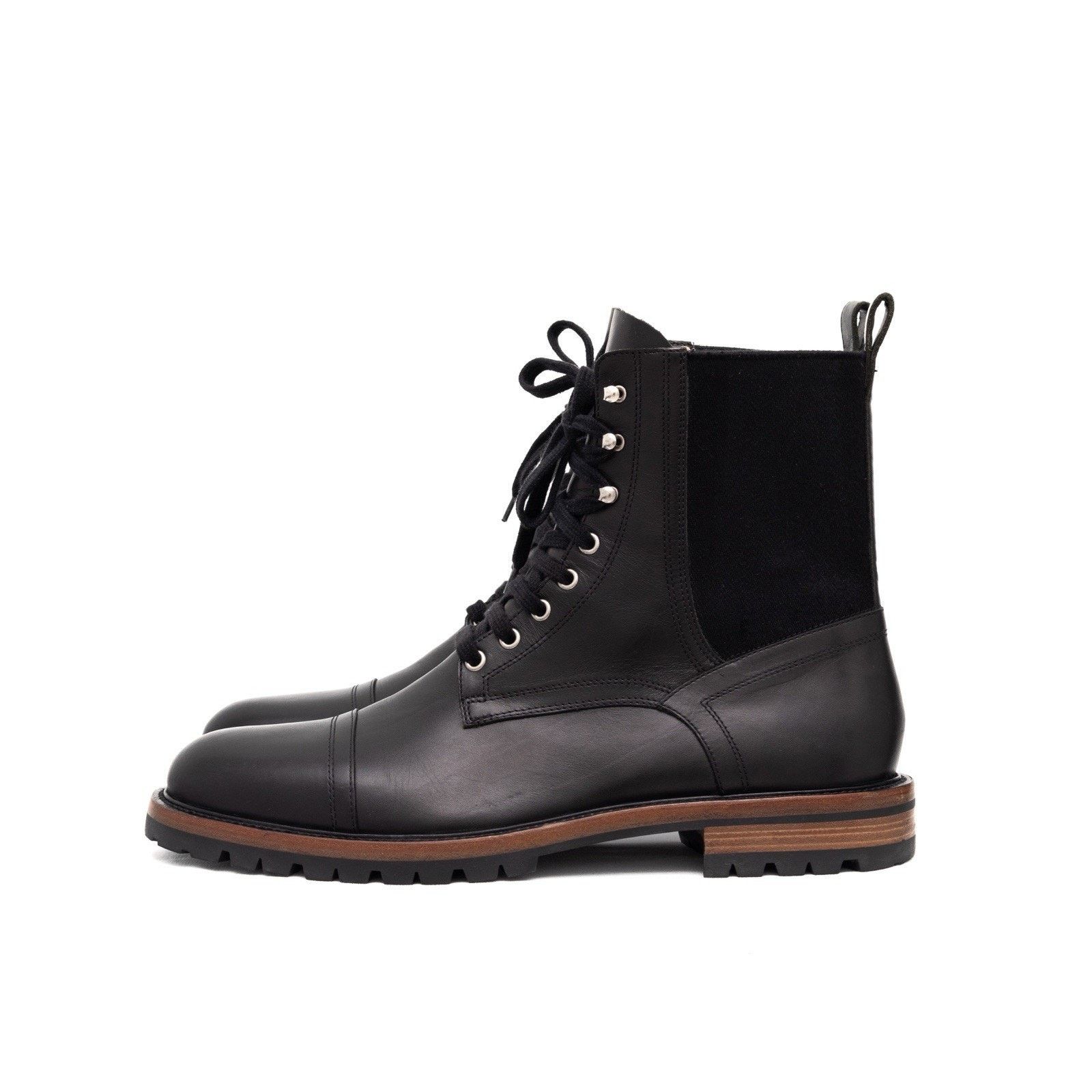 Dries Van Noten 1.3k.$ Dries Van Noten Men's Black Leather Cap-Toe Boot US11 Size US 11 / EU 44 - 8 Thumbnail
