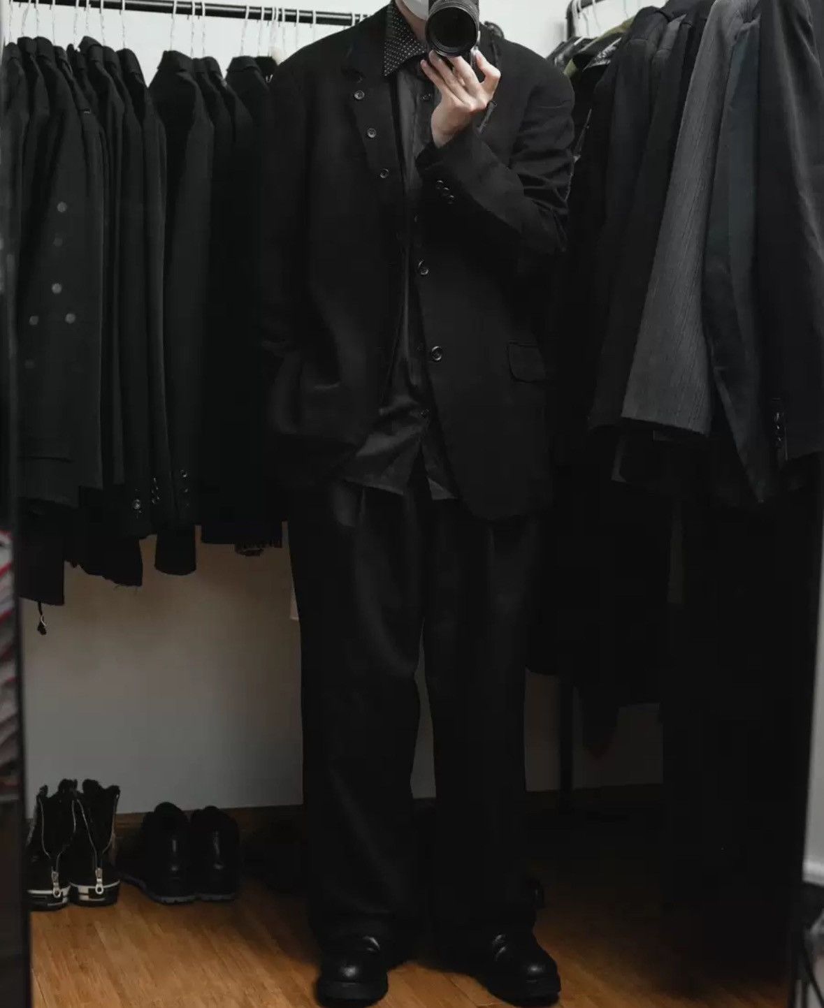 Yohji Yamamoto Yohji Yamamoto 11ss silk collar fringed double suit Size US XL / EU 56 / 4 - 8 Thumbnail