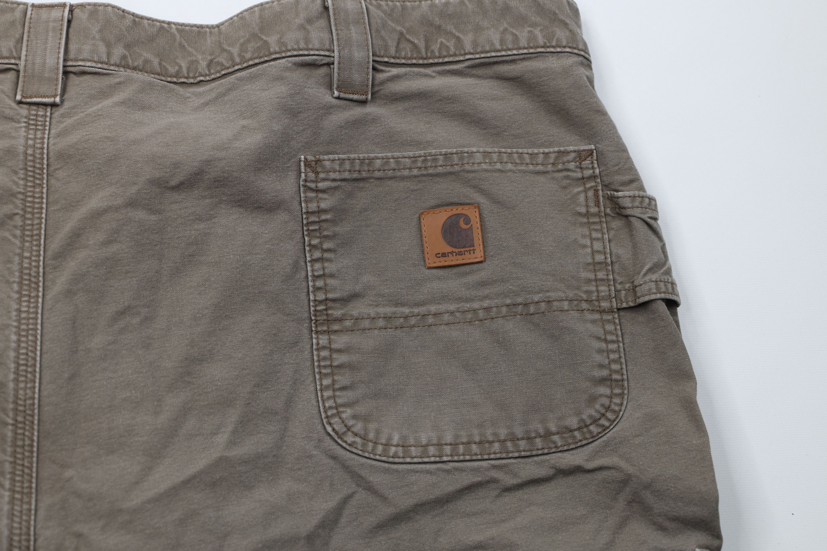 Carhartt Vintage Y2K Carhartt Relaxed Fit Dungaree Shorts Light Brown Size US 44 / EU 60 - 12 Thumbnail