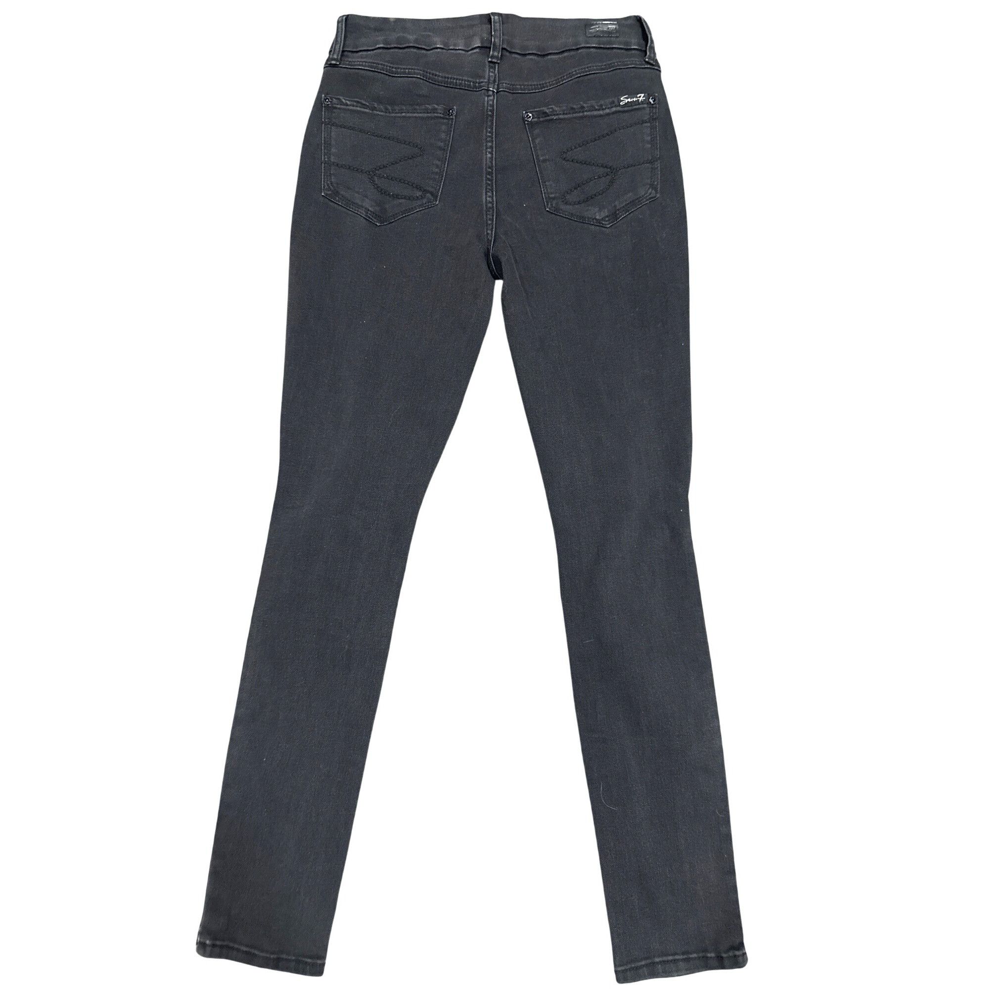 Seven 7 Seven7 Womens Black Tummyless High Rise Skinny Jeans Size 4 Size 27" / US 4 / IT 40 - 2 Thumbnail