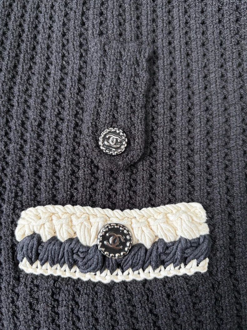 Chanel Chanel Black and white rolled-edged temperament knitted sk Size XXS / US 00 / IT 34 - 5 Thumbnail