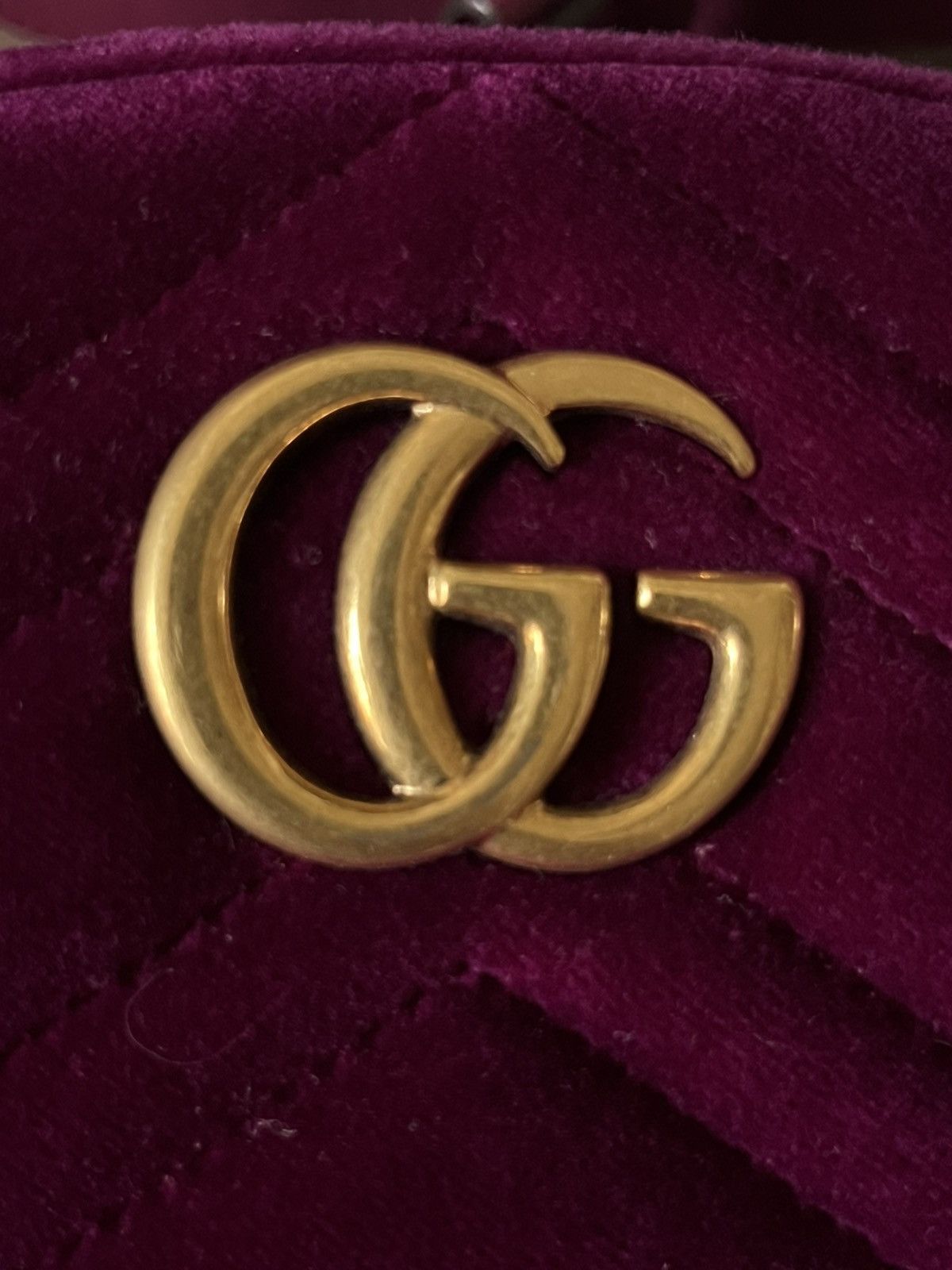Gucci Gucci Marmont Purple Velvet Belt Bag Size ONE SIZE - 3 Thumbnail