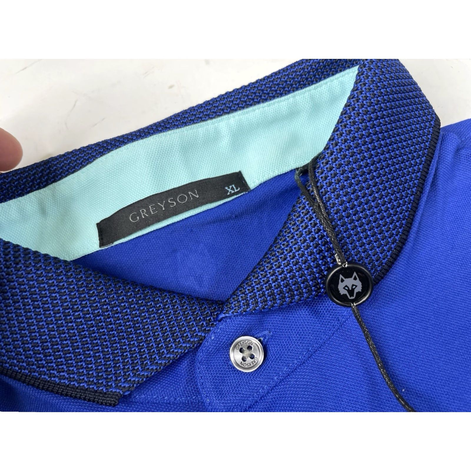 Vintage Greyson Polo Shirt Mens XL Blue Nylon Cotton Spandex Logo Golf Knit Short Sleeve Collared Pima Cotton Vintage: No Size US XL / EU 56 / 4 - 3 Thumbnail