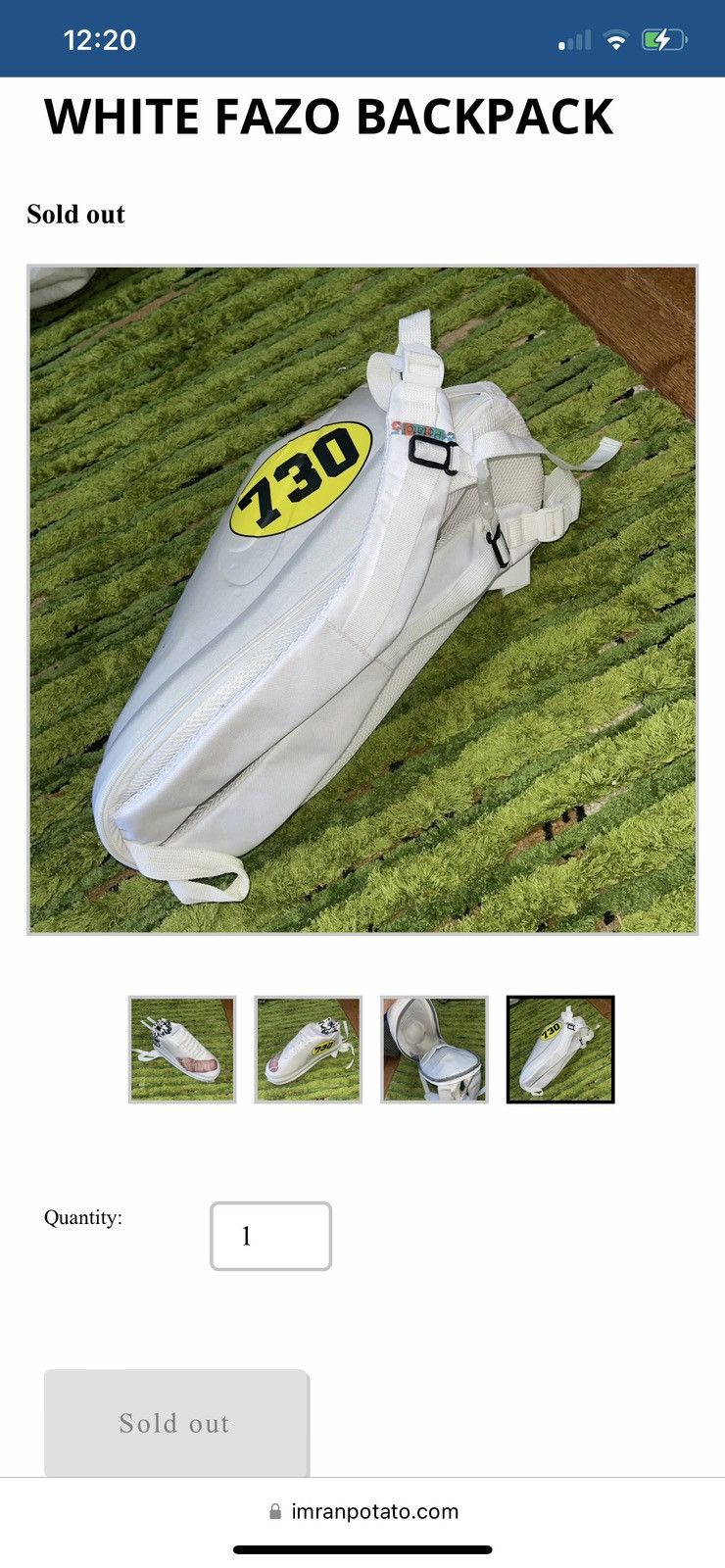 Imran Potato Imran Potato’s PERSONAL SAMPLE Fazo Pack AF1 backpack white Size ONE SIZE - 6 Thumbnail