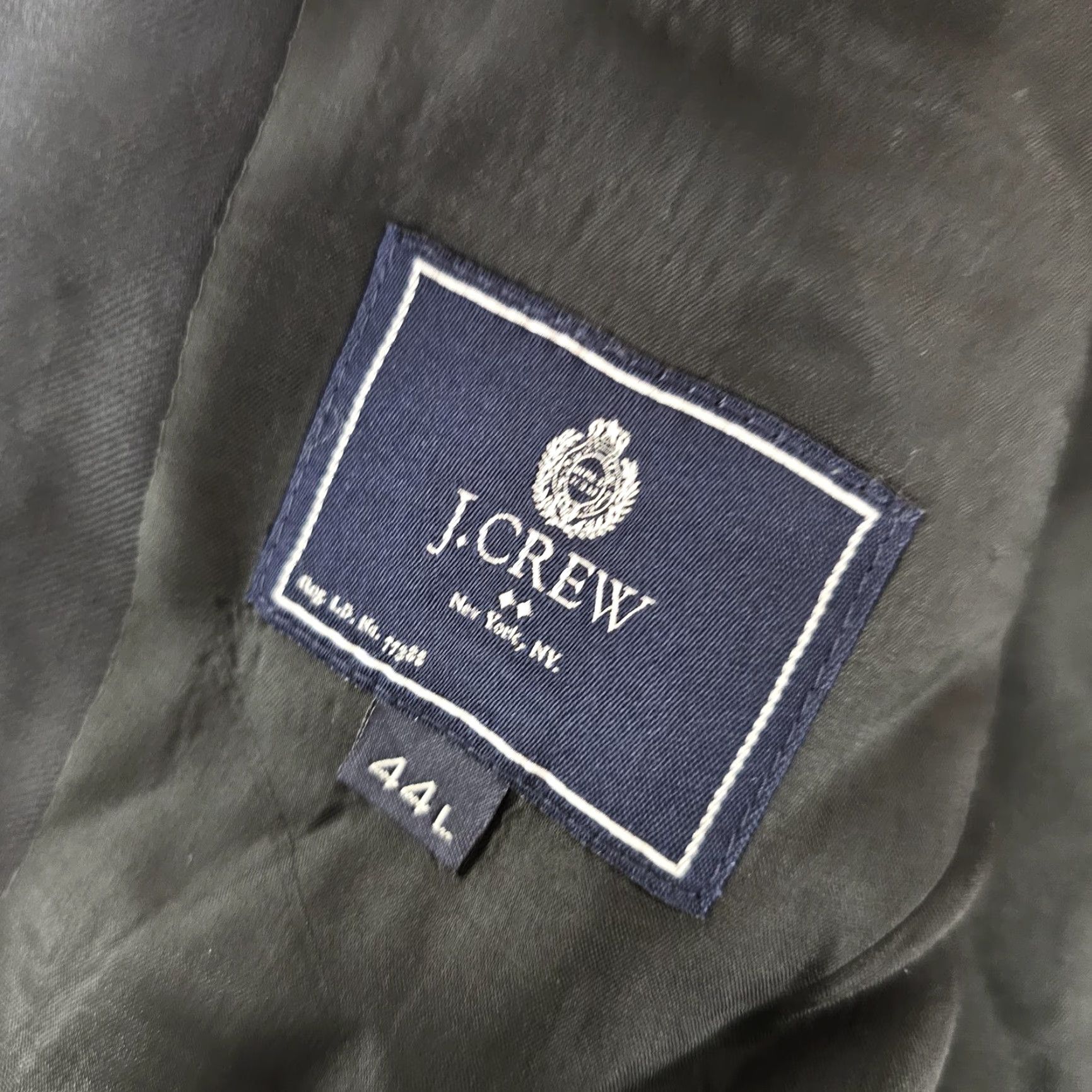 J.Crew J.Crew Thompson Suit Jacket Mens 44L Black Wool Two-Button Notch Lapel Blazer Size 44R - 3 Thumbnail