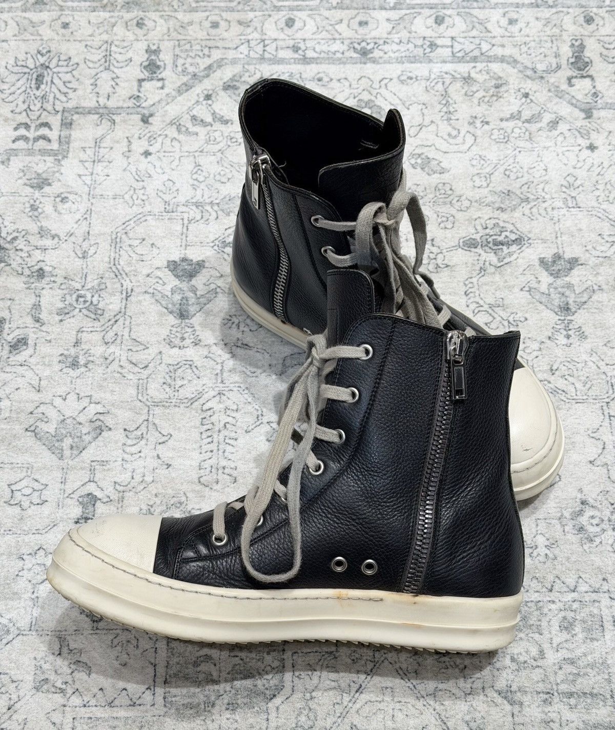 Rick Owens Rick Owens mainline high-top grained leather sneakers Size US 8 / EU 41 - 5 Thumbnail