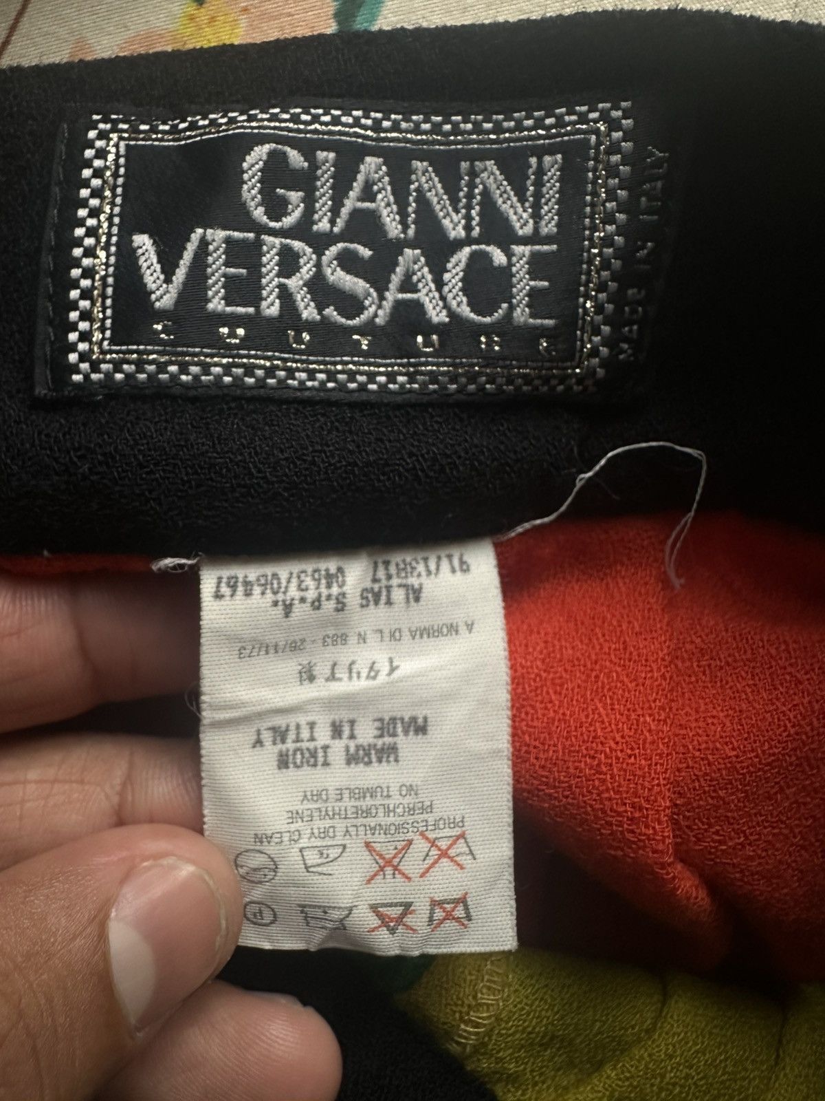 Versace Gianni Versace Couture AW 1991 Multicolour Pleated Skirt Size 29" - 8 Thumbnail