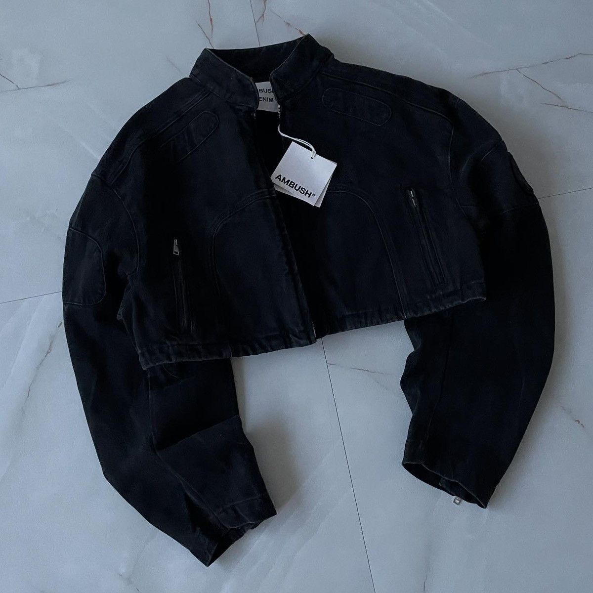 Ambush Design DENIM CROPPED BIKER JACKET AMBUSH Size S / US 4 / IT 40 - 4 Thumbnail