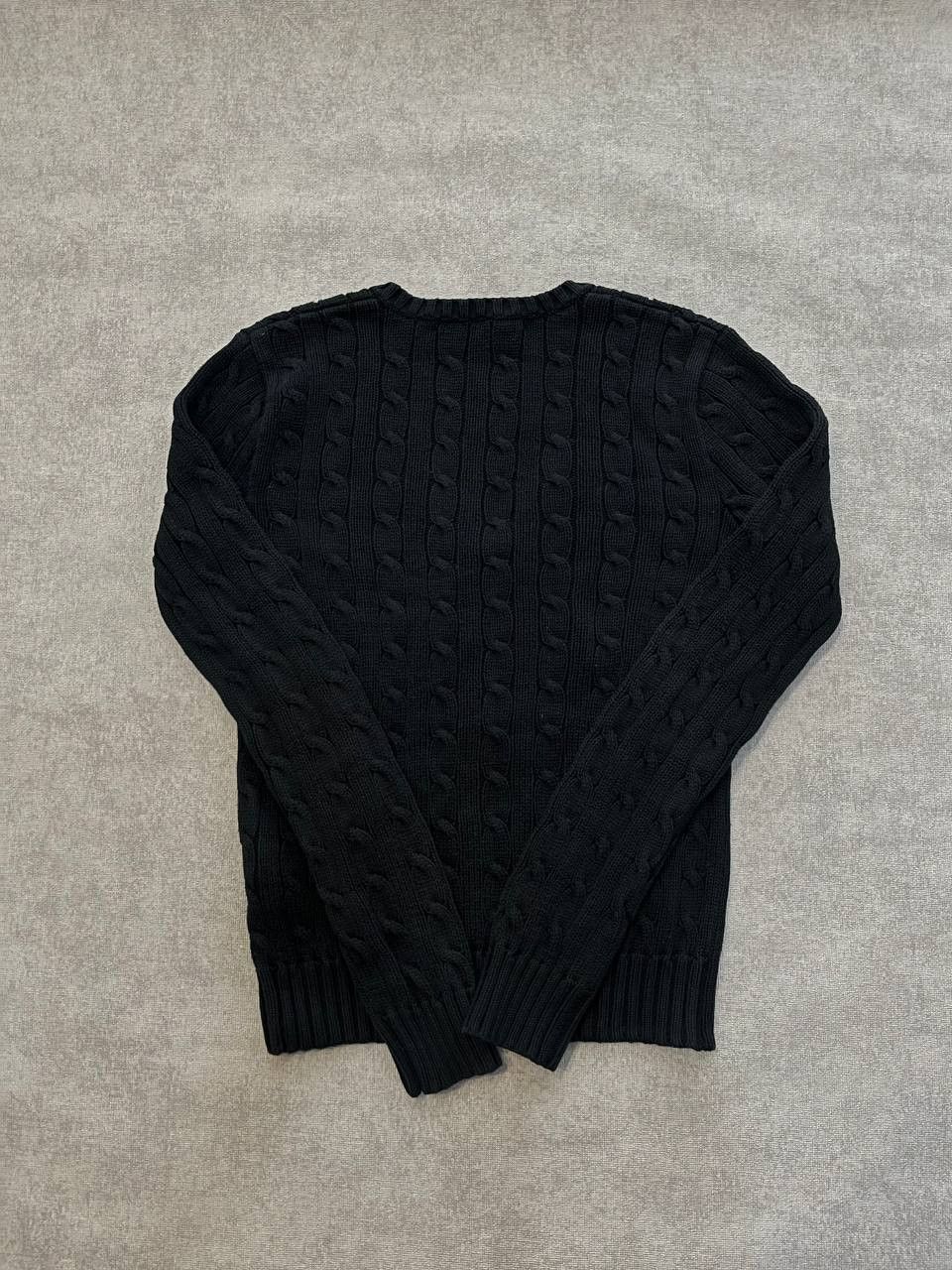 Polo Ralph Lauren Polo Ralph Lauren V - Neck Cable Knit Sweater Black Women`s Size S / US 4 / IT 40 - 6 Thumbnail