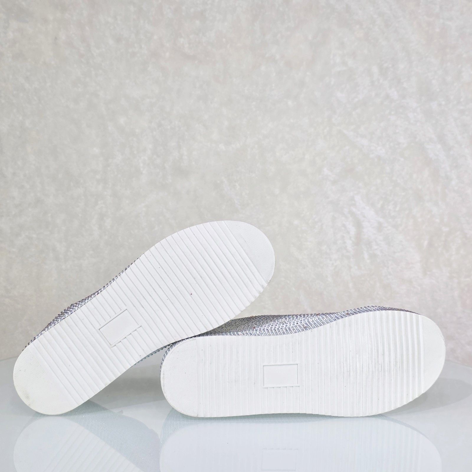 Other Street Glam White Rhinestone Platform Sneakers Tennis Shoes Size US 11 / IT 41 - 2 Thumbnail