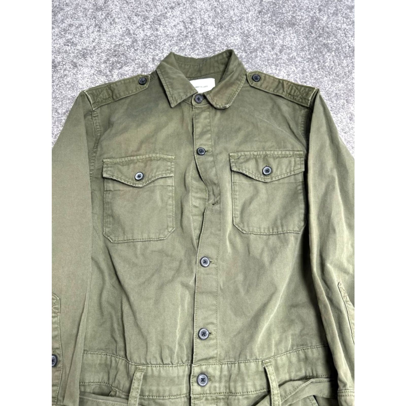 Vintage Current Elliott Jumpsuit Women’s Green Denim Cotton Belted Mele Coverall (0) Size 25" / US 0 / IT 36 - 3 Thumbnail