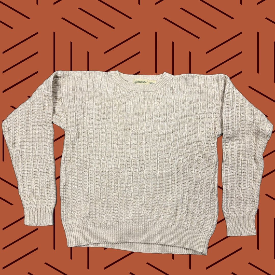 Vintage VINTAGE St. John's Bay Classic Beige Oatmeal Knit Sweater Crewneck Mens Medium 90s Size US M / EU 48-50 / 2 - 1 Thumbnail
