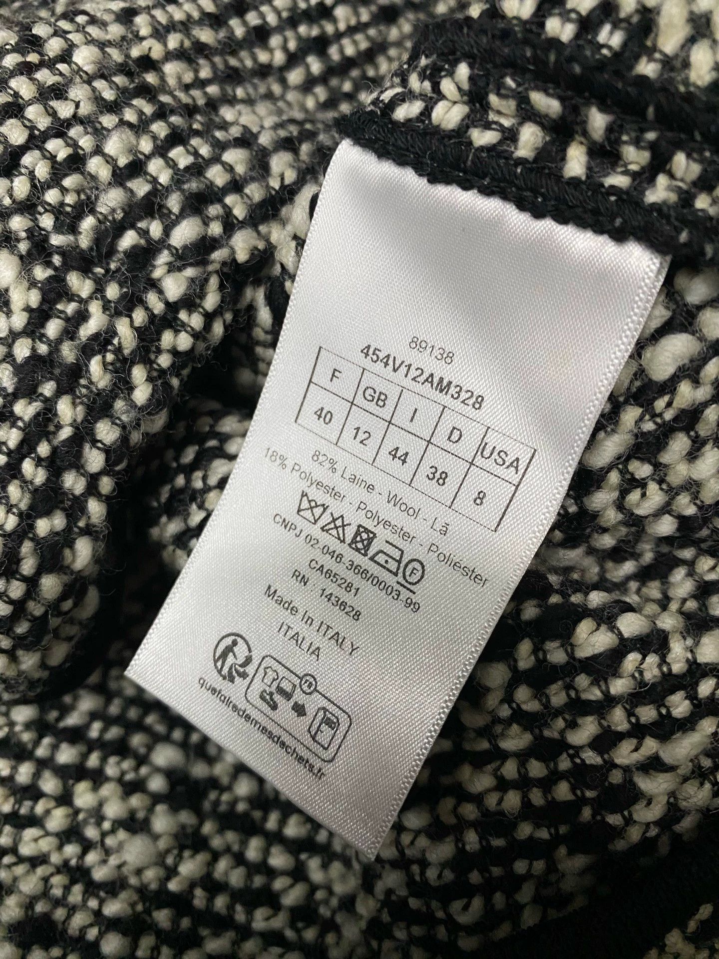 Dior Dior Black & White Woven Wool Chanel-style Jacket Size M / US 6-8 / IT 42-44 - 7 Thumbnail