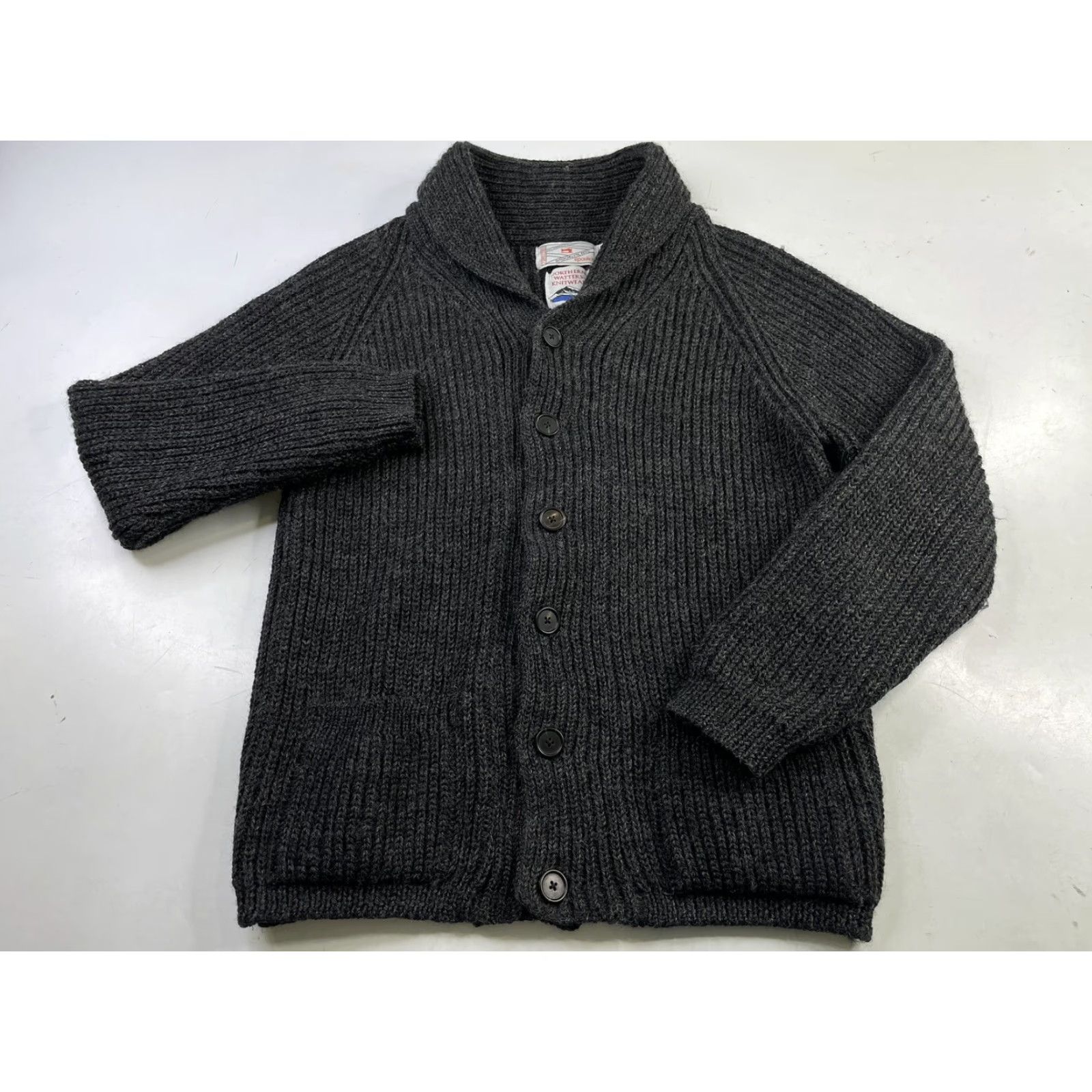 Epaulet VINTAGE Epaulet Cardigan Wool Knit Shawl Gray Mens 40 Wool Cardigan Mens Gray 40 26 20 27 Size US L / EU 52-54 / 3 - 2 Thumbnail