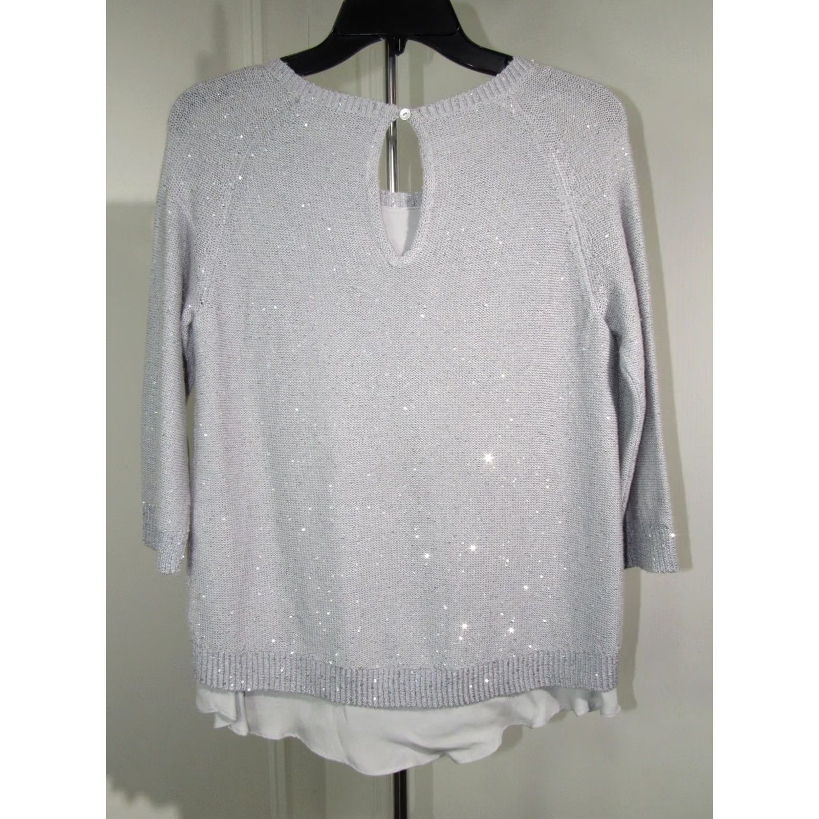 Neiman Marcus Neiman Marcus Sweater Womens S Gray the Cashmere Collection Grey with Sequin Size Size S / US 4 / IT 40 - 7 Thumbnail