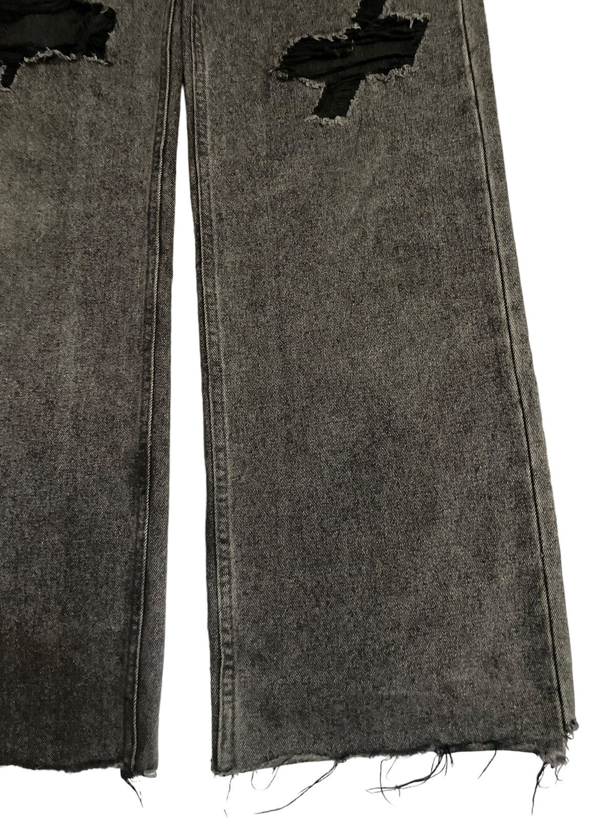 KMRii Vintage Japanese Distressed Fade Wash Wide Leg Baggy Jeans Size 26" / US 2 / IT 38 - 7 Thumbnail