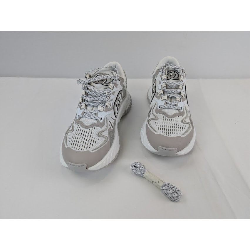 Gucci o1rshd1 Ripple Splash Sneaker in White / Grey Size US 11 / EU 44 - 8 Thumbnail