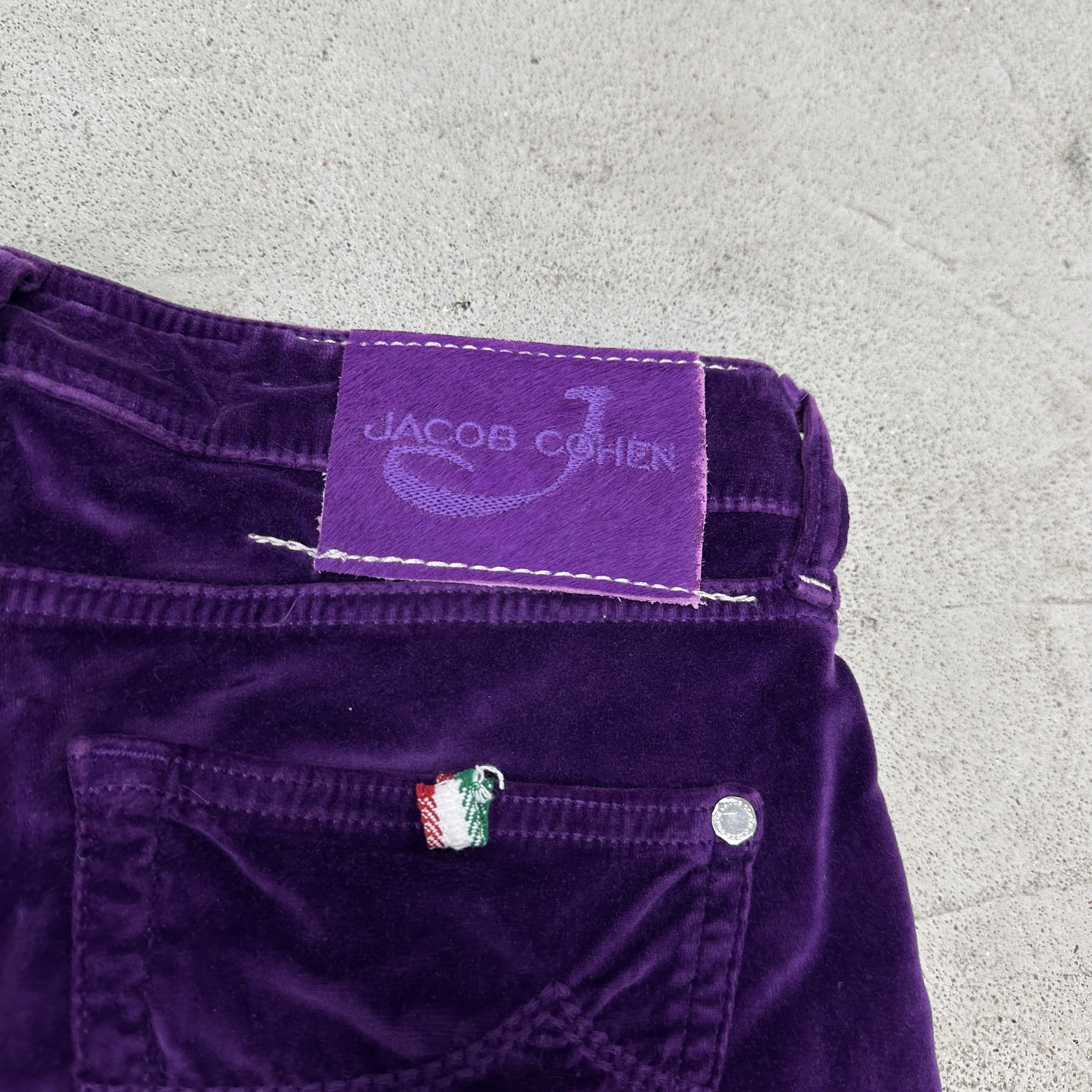 Jacob Cohen Vintage Avant Garde Velvet Purple Jakob Cohen Pants Y2K Size 29" - 4 Thumbnail