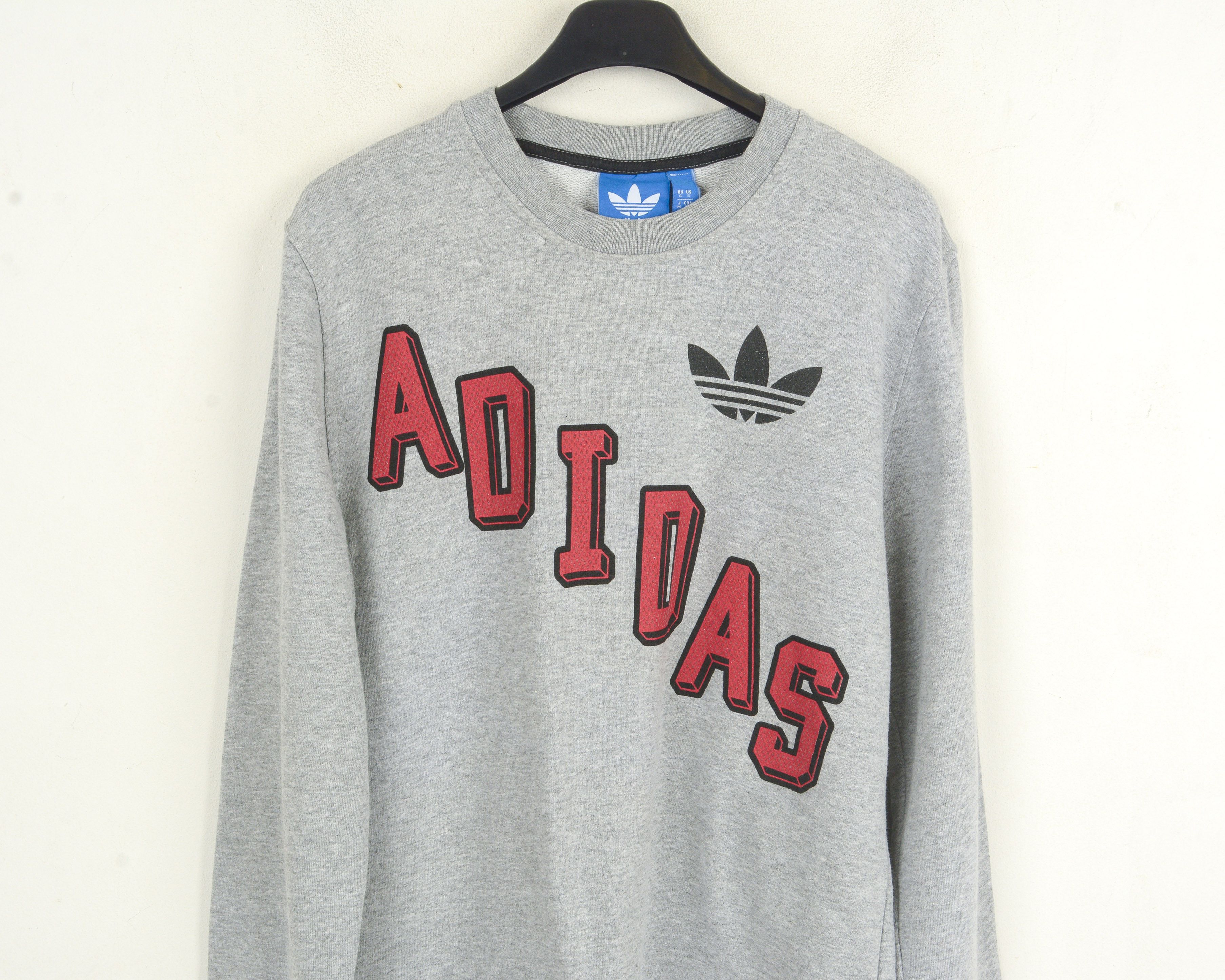 Adidas Original Men S pullover jumper sweatshirt Grey vintage Size US S / EU 44-46 / 1 - 2 Thumbnail