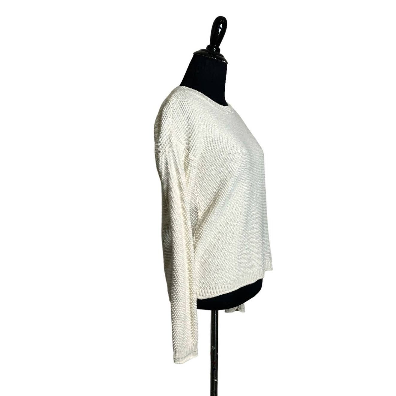 Madewell Madewell ivory crew neck honeycomb knit sweater size XS Size XS / US 0-2 / IT 36-38 - 9 Thumbnail