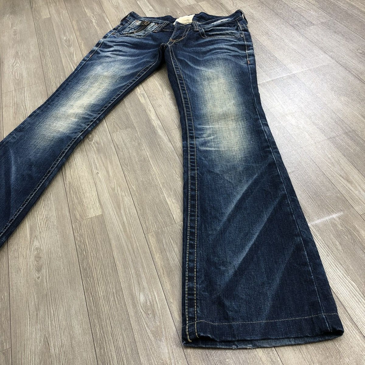 If Six Was Nine 2000s Lolita Distressed Multizipper Bootcut Flared Jeans Y2K Size US 28 / EU 44 - 17 Thumbnail