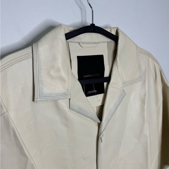 Purple Brand Purple Brand Leather Camp Shirt Off White Men’s Size Small Size US S / EU 44-46 / 1 - 3 Thumbnail