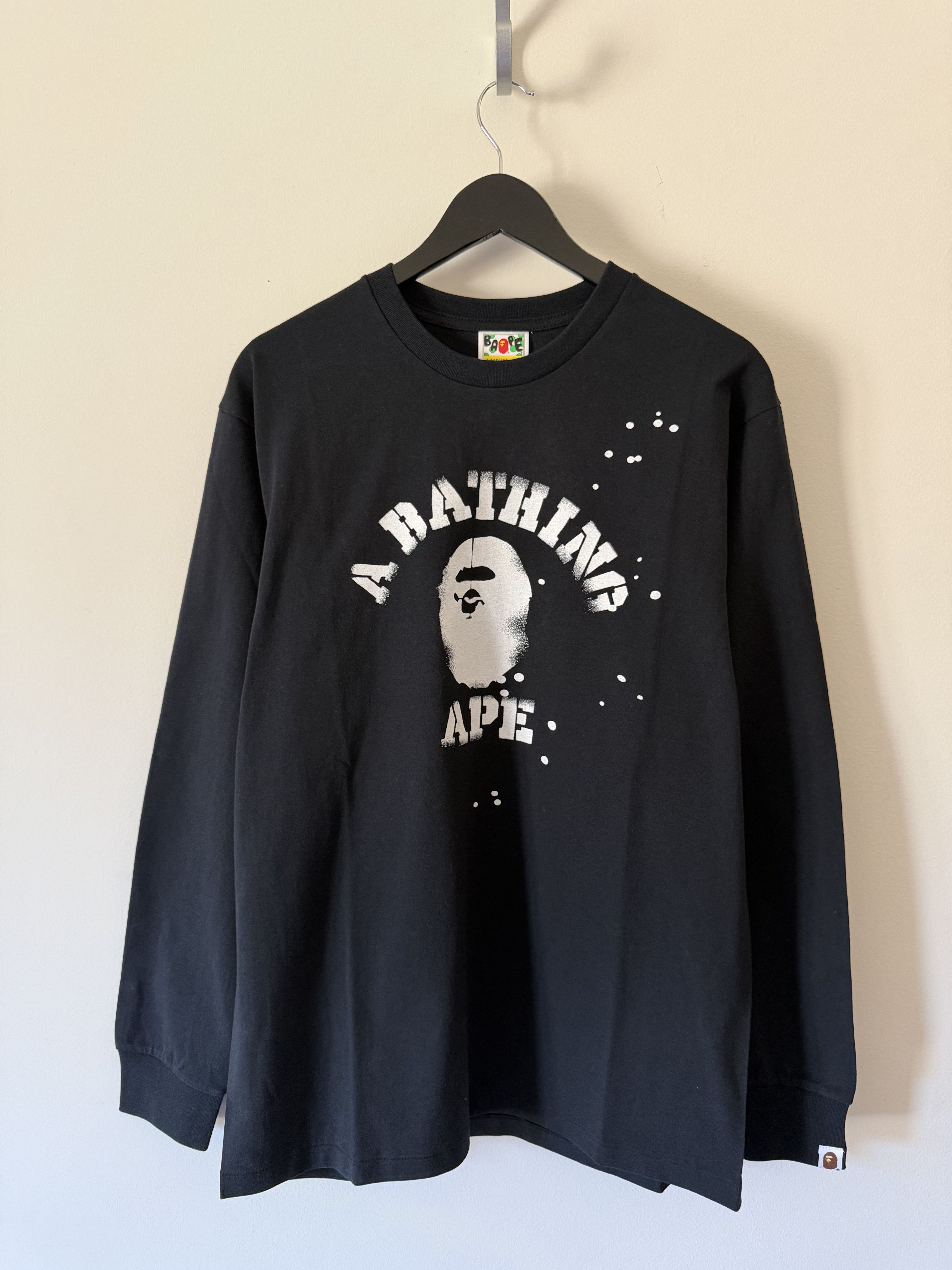 Bape Joshua Vides Bape College Logo Long Sleeve Tee in Black Size US L / EU 52-54 / 3 - 1 Thumbnail