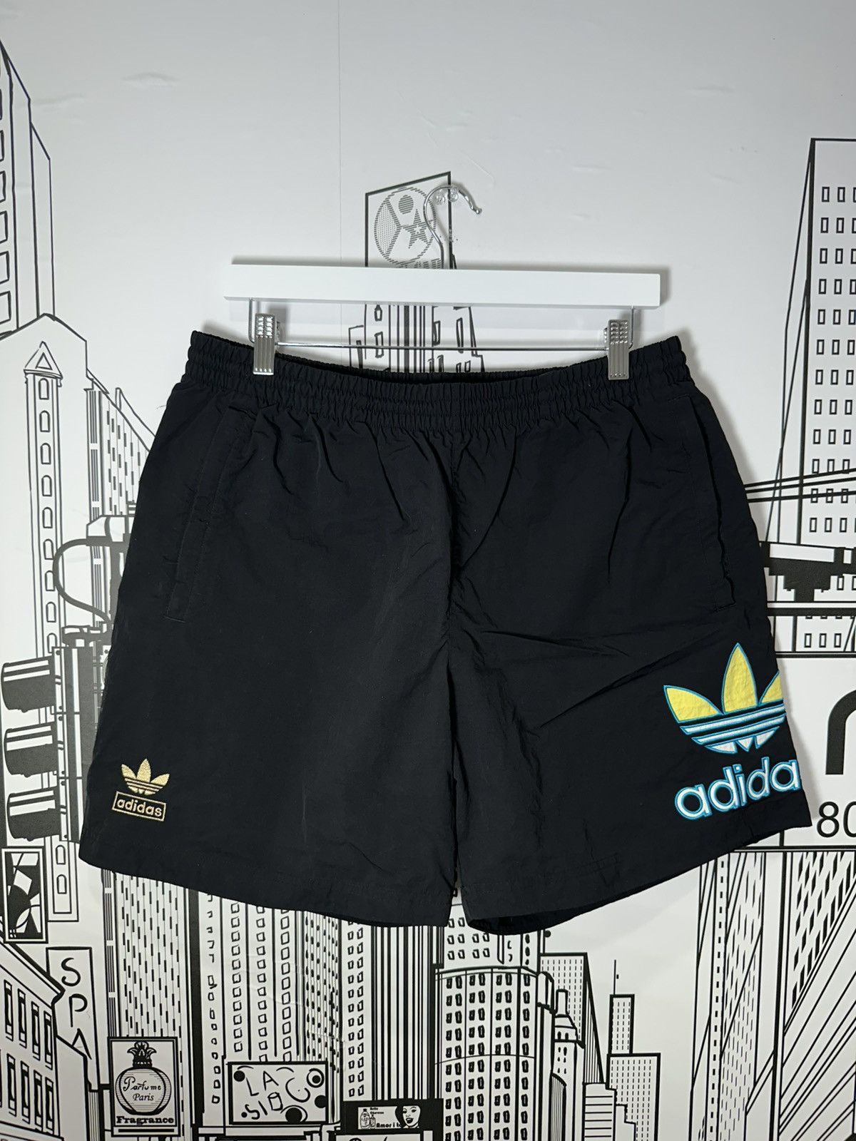 Adidas × Y-3 Adidas Grand Logo Shorts Black Aqua Yellow Size large Size US 34 / EU 50 - 1 Thumbnail