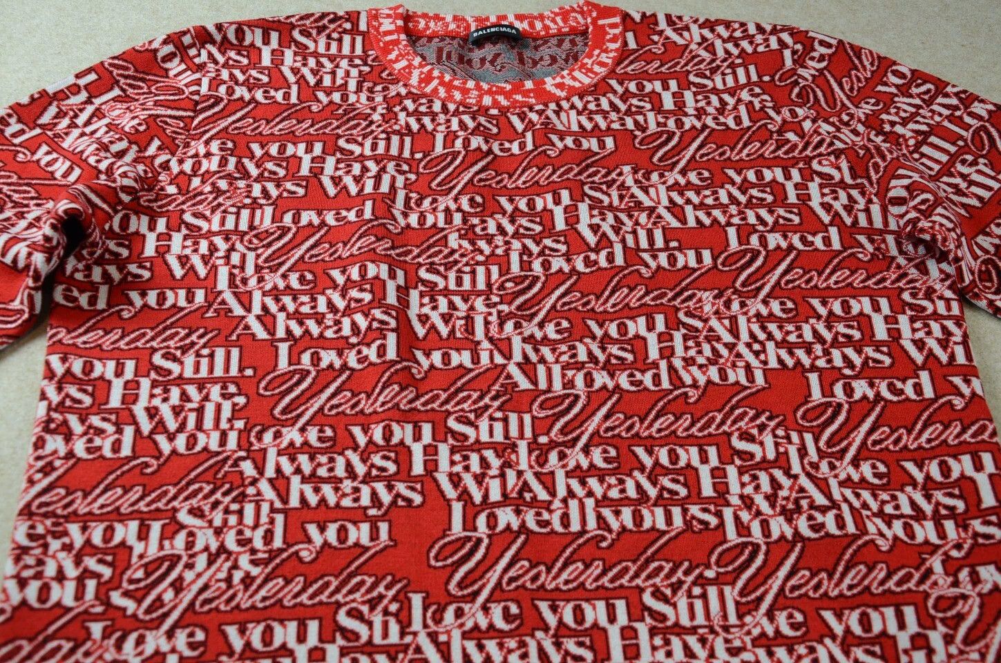 Balenciaga Balenciaga Red Full Logo Colorblocked Sweater Jacket Size M / US 6-8 / IT 42-44 - 2 Thumbnail