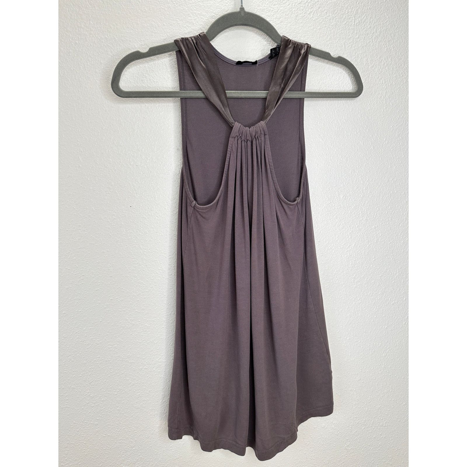 Esprit Esprit Gray Satin Strap Racer Front Flowy Tank Top Size M / US 6-8 / IT 42-44 - 4 Thumbnail