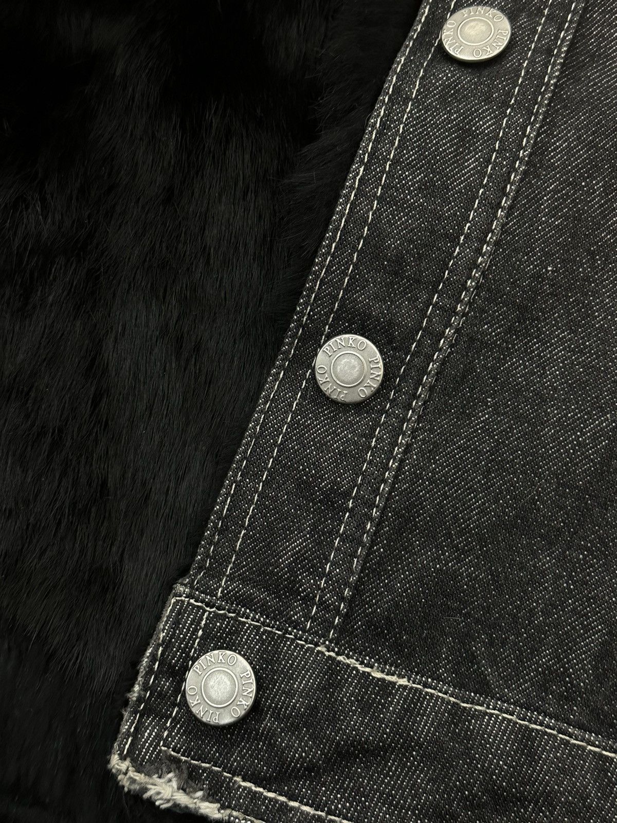 Pinko Vintage Pinko Denim Real Fur Avantgarde Jacket Size S / US 4 / IT 40 - 3 Thumbnail