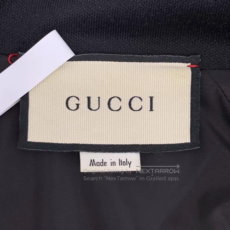 Gucci Gucci Black side stripe logo jacquard lapel zipper long-sl Size US L / EU 52-54 / 3 - 6 Thumbnail