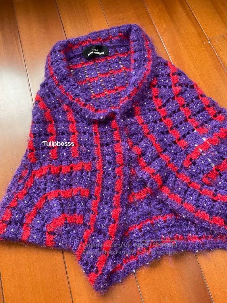 Comme des Garcons Comme Des Garcons Contrast color beaded knit jacket Size S / US 4 / IT 40 - 1 Thumbnail