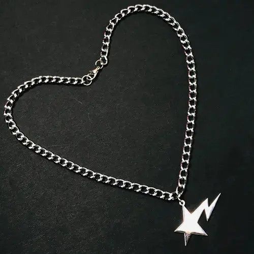 Handmade Handmade Star bolt lightning Cuban Chain Necklace Choker Size ONE SIZE - 1 Thumbnail