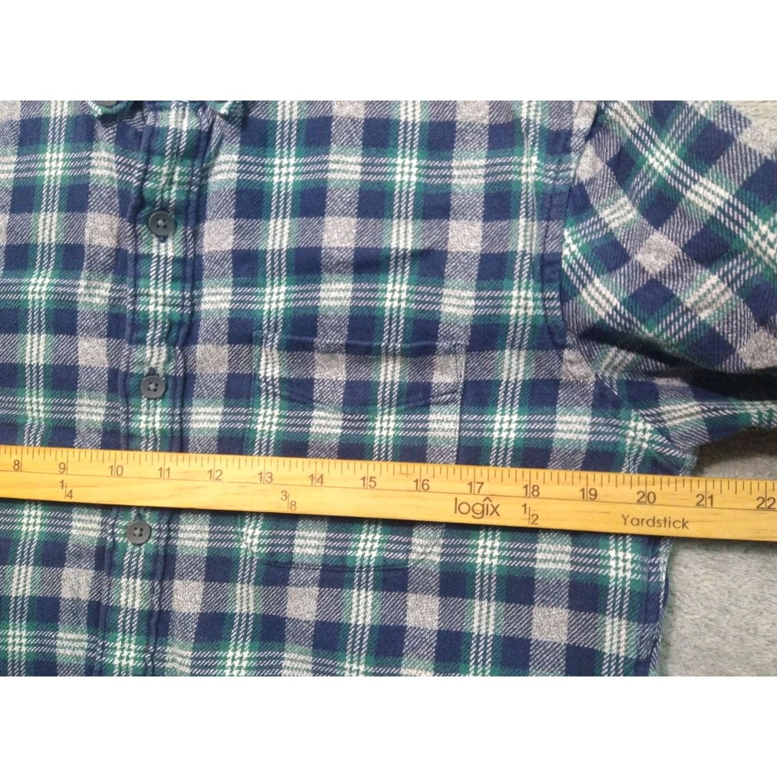 American Eagle Outfitters American Eagle Outfitters Shirt Mens Medium Blue Gray Plaid Flannel Button-Down Cotton Shirt Size US M / EU 48-50 / 2 - 5 Thumbnail