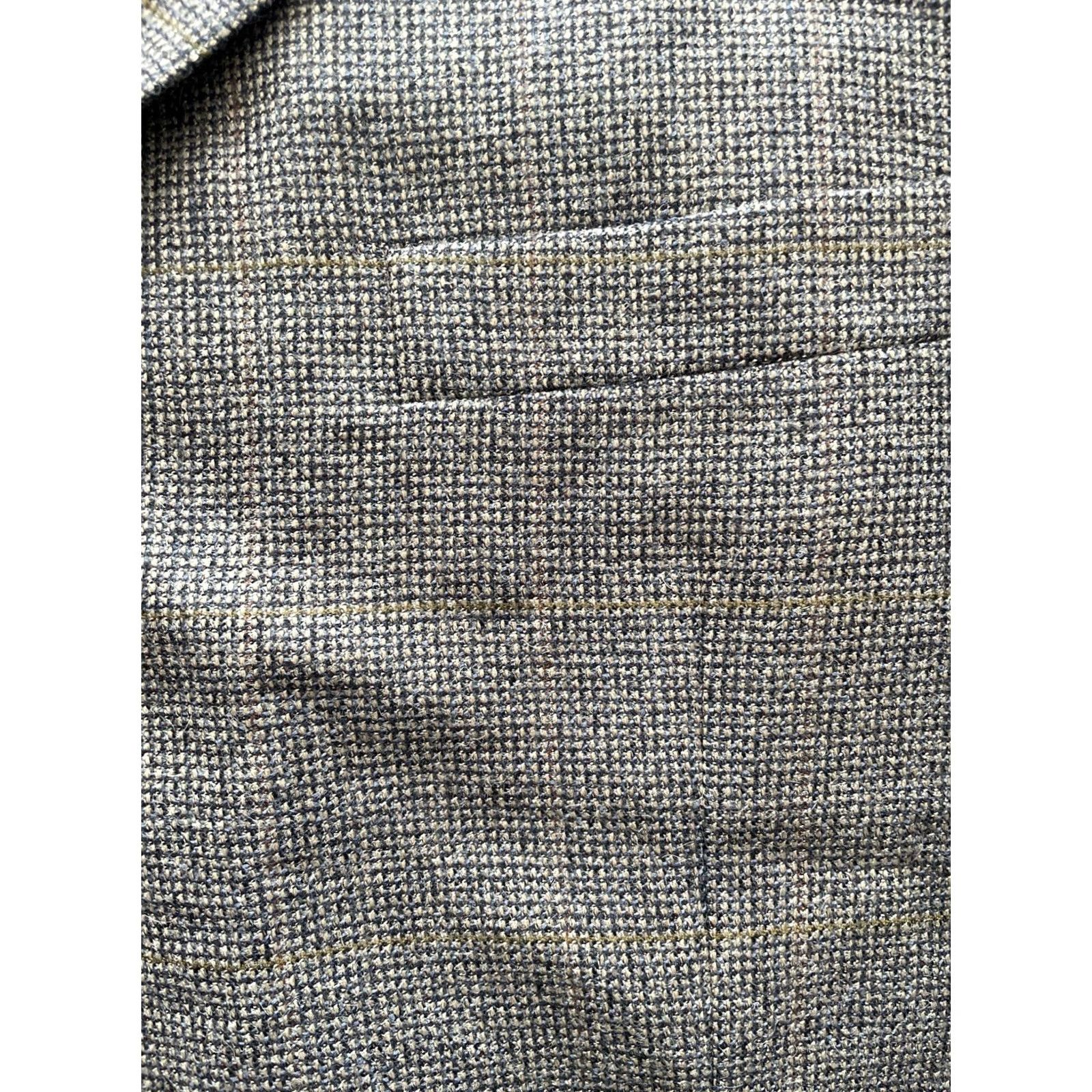 Vintage Hickey Freeman Blazer Sport Coat Mens 44L Plaid Wool Alpaca Gray Notch Long Single-Breasted Two-Button Jacket Size 44R - 5 Thumbnail