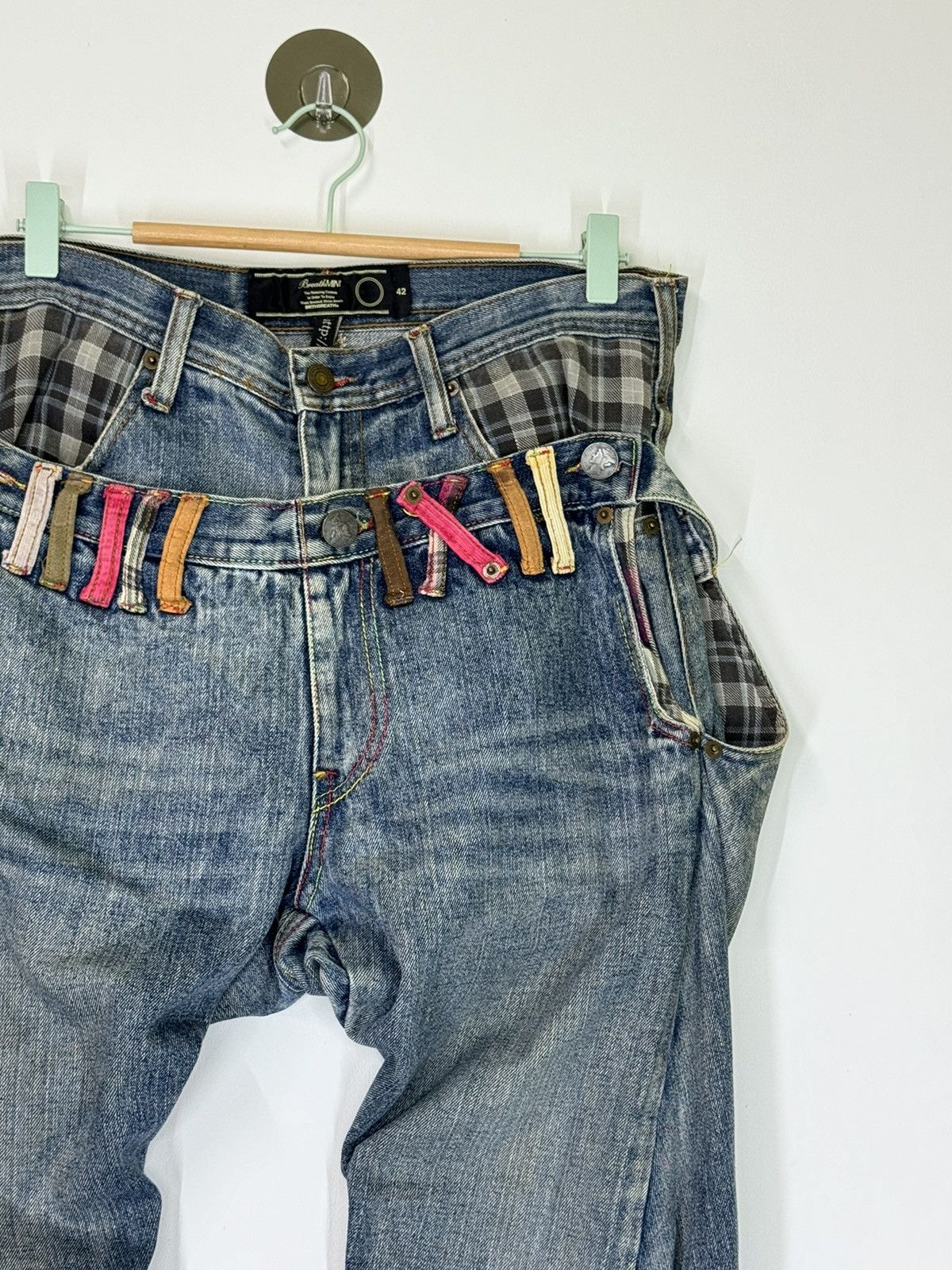 Japanese Brand BREATH MINT DOUBLE WAIST DISTRESSED DENIM PANTS Size US 32 / EU 48 - 7 Thumbnail