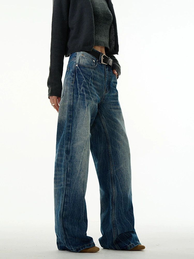 Jean American retro loose lightning washed flared jeans for men Size US 32 / EU 48 - 5 Thumbnail