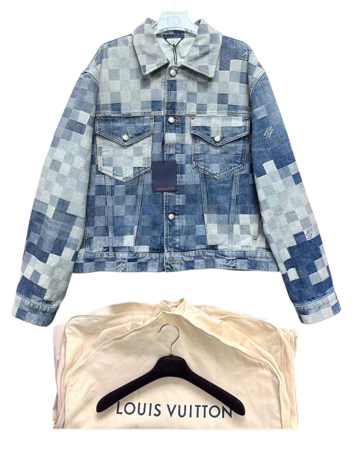 Louis Vuitton Louis Vuitton X Pharrell 54 Damoflage Damier Denim Jacket Size US L / EU 52-54 / 3 - 1 Thumbnail