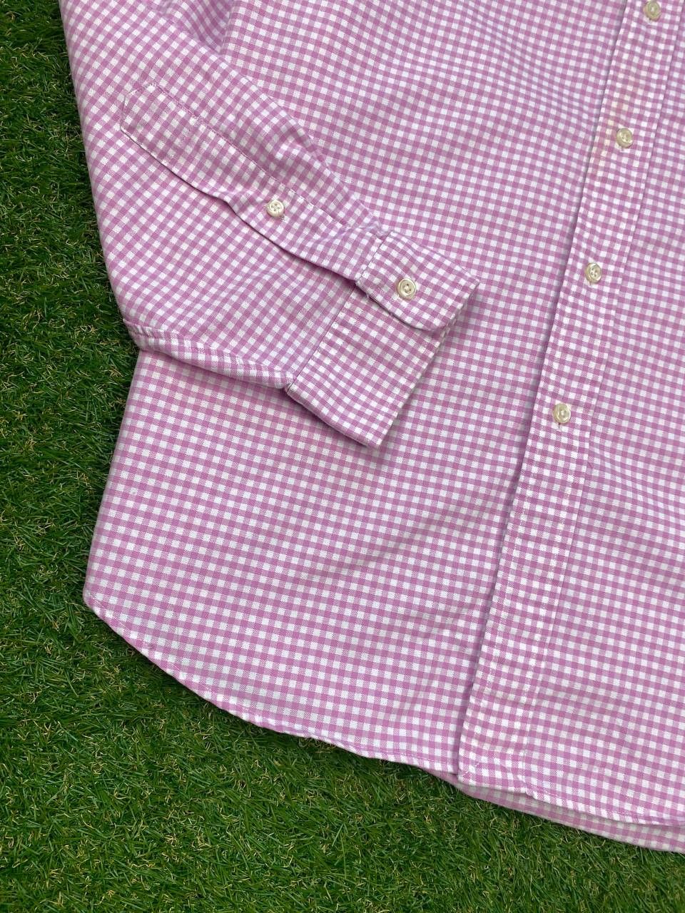 Polo Ralph Lauren × Ralph Lauren × Vintage Polo Ralph Lauren Pink Check Classic Button Up Shirt Size US L / EU 52-54 / 3 - 6 Thumbnail