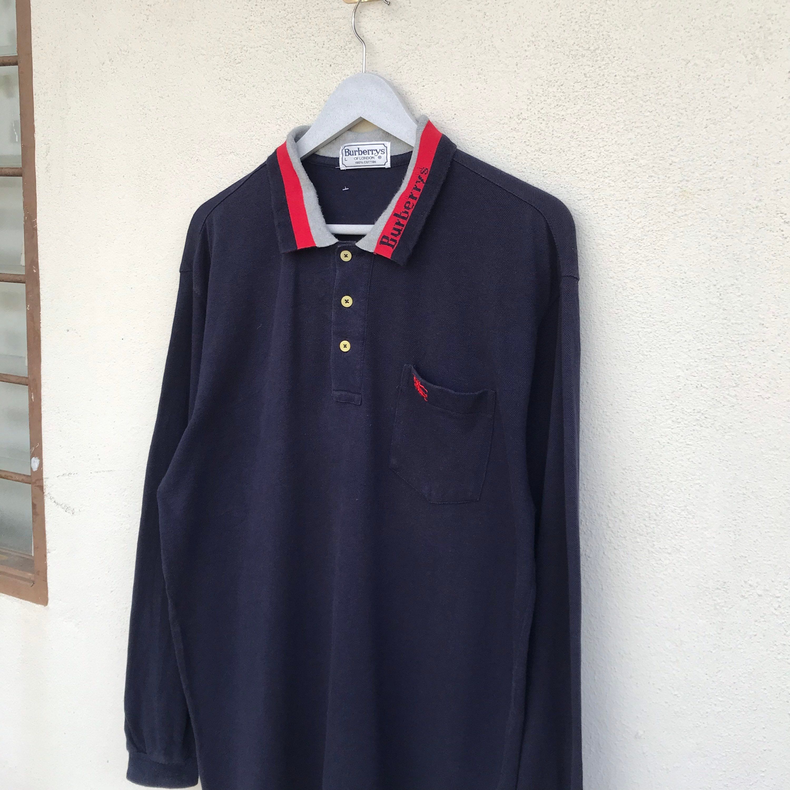 Burberry × Vintage VINTAGE BURBERRYS SPELL OUT COLAR LSLEEVE Size US L / EU 52-54 / 3 - 4 Thumbnail