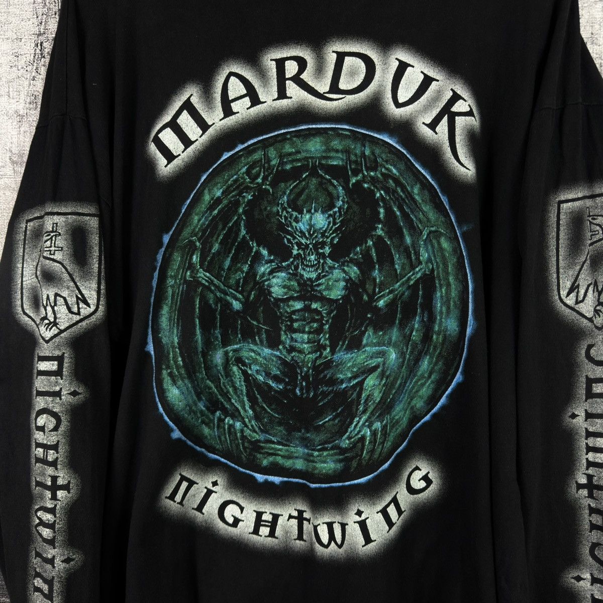 Band Tees Vintage 90s 1998 Marduk nightwing long sleeve t shirt metal Size US XL / EU 56 / 4 - 3 Thumbnail