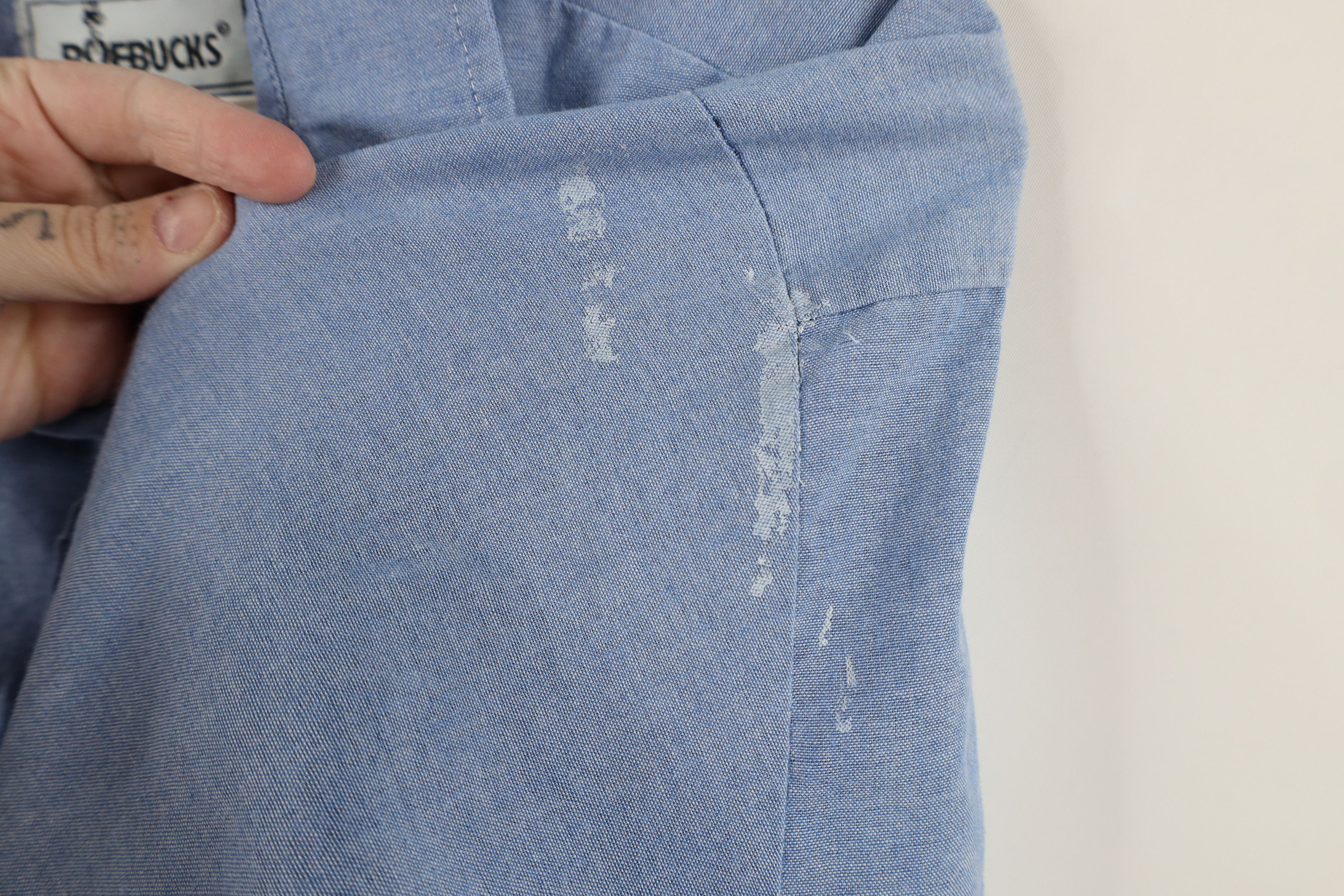 Vintage Vintage 90s Streetwear Chambray Work Button Shirt Blue Size US L / EU 52-54 / 3 - 6 Thumbnail