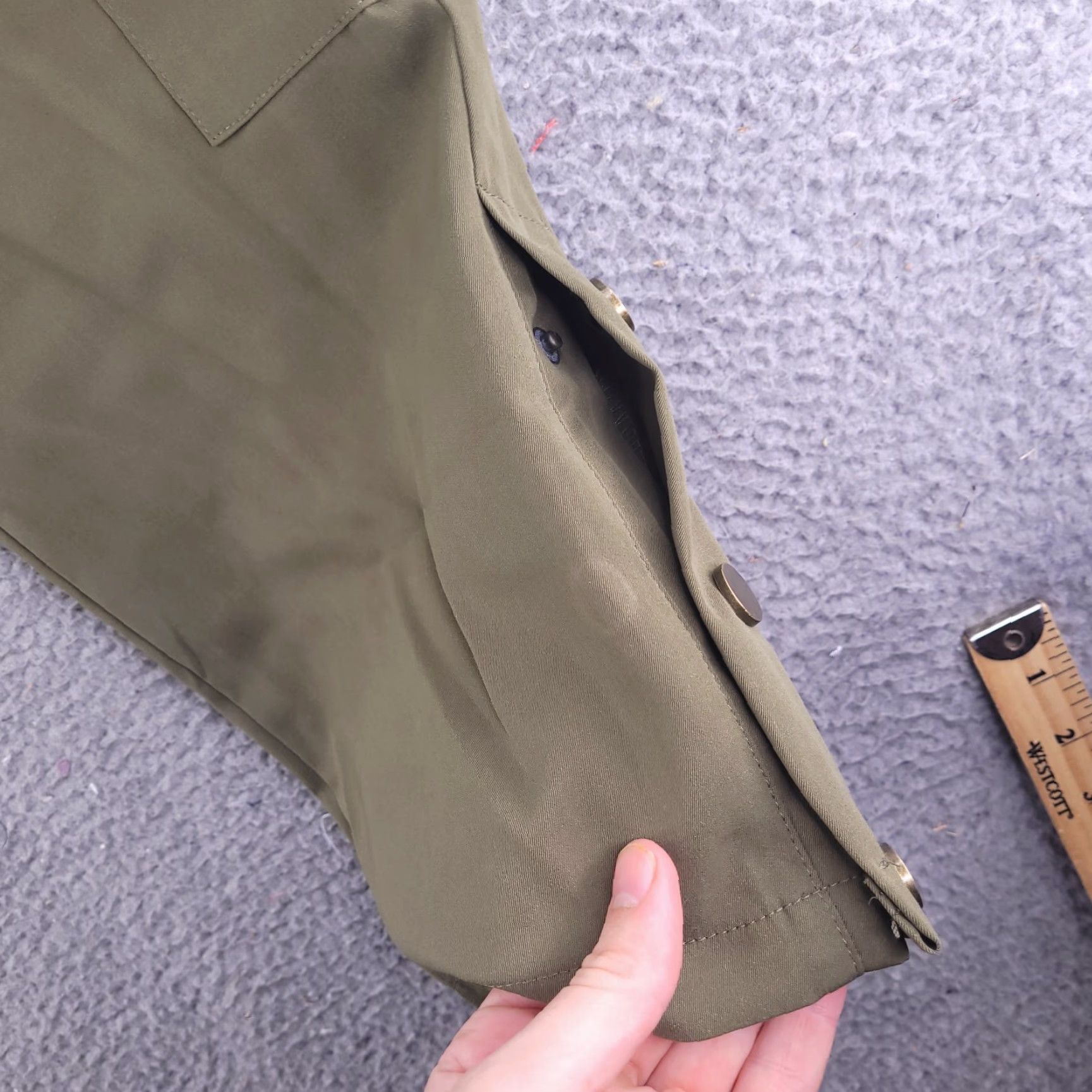 Shein SheIn Pants Womens Medium Olive Green Cargo Camp Straight Relaxed Polyester Size 32" / US 10 / IT 46 - 4 Thumbnail