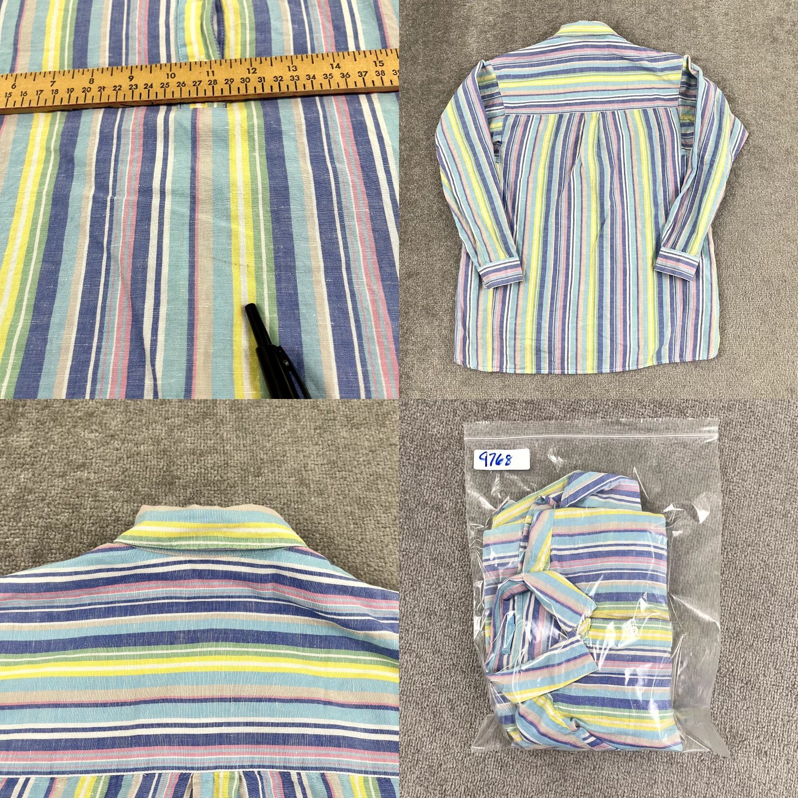 J.McLaughlin J. MCLAUGHLIN Shirt Womens XS Pastel Striped Oversized Linen Blend Popover Top Size XS / US 0-2 / IT 36-38 - 8 Thumbnail