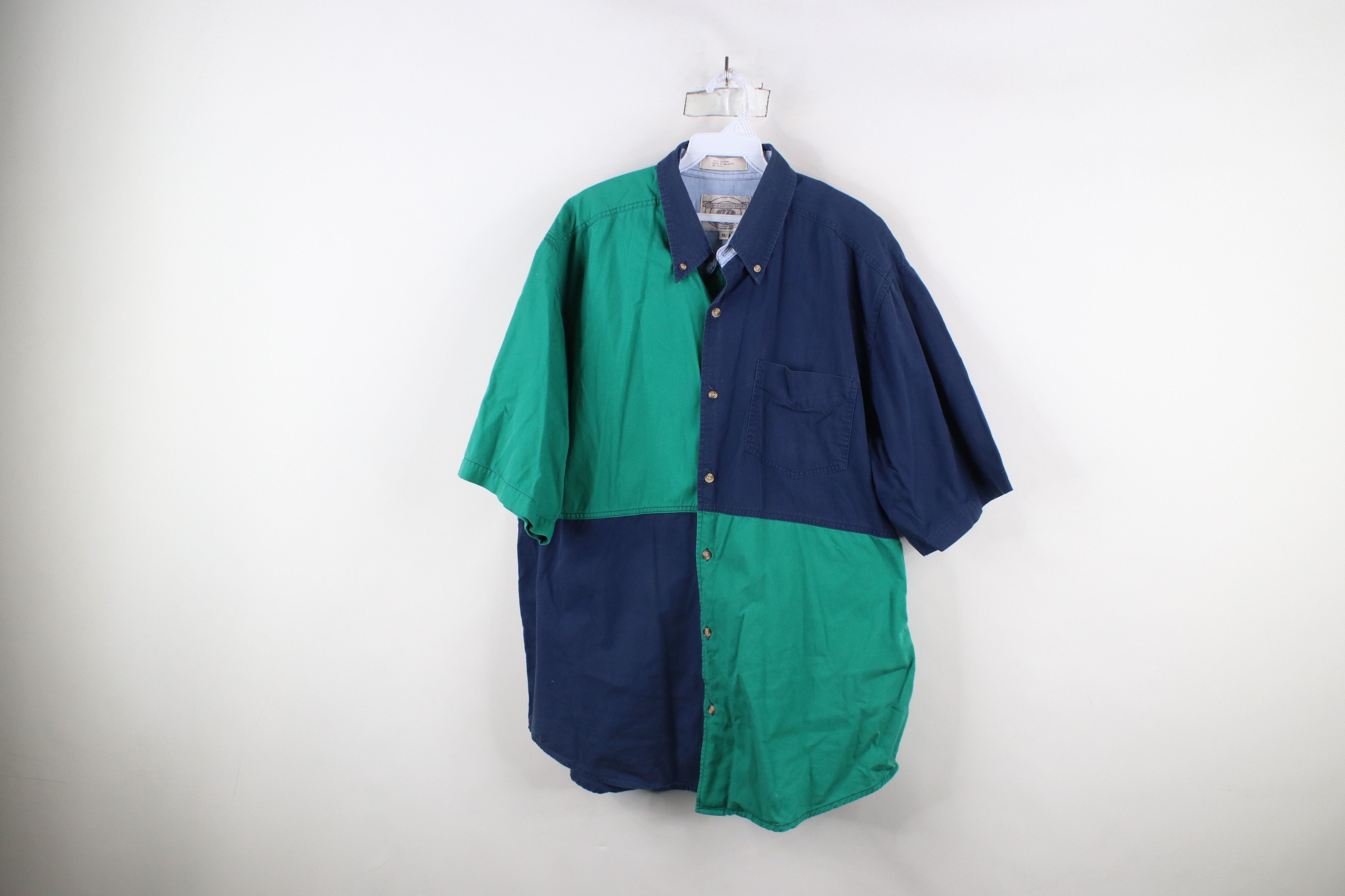 Vintage Vintage 90s Streetwear Block Short Sleeve Button Down Shirt Size US XL / EU 56 / 4 - 1 Thumbnail