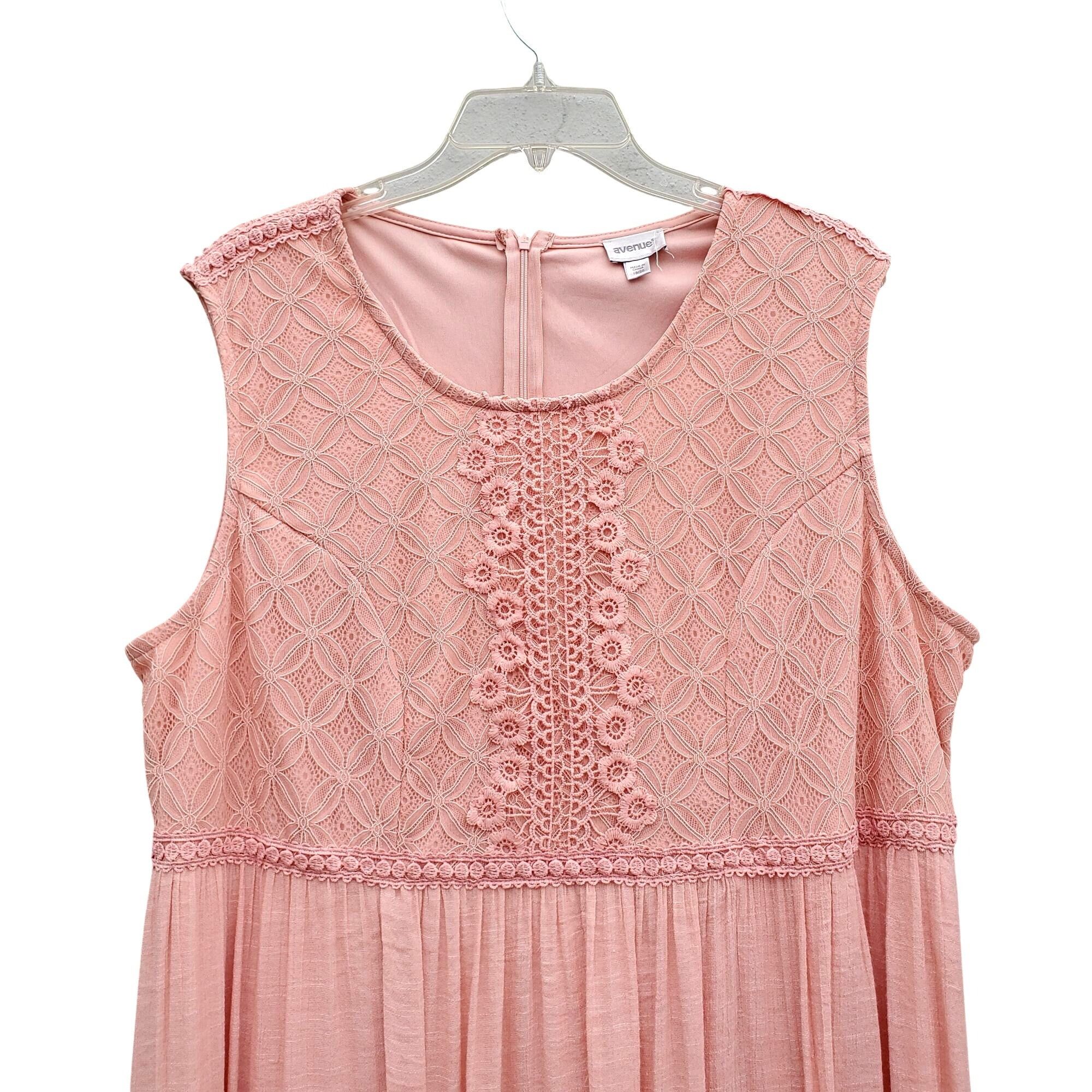 Avenue Avenue Blush Pink Lace Applique Maxi Dress Plus Size 18/20 S Size XXL / US 16-18 / IT 52-54 - 2 Thumbnail