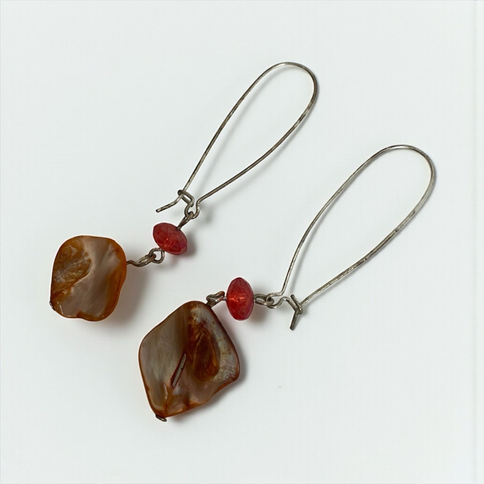 Other Vintage Orange Stone Pendant Red Beaded Earrings Size ONE SIZE - 3 Thumbnail