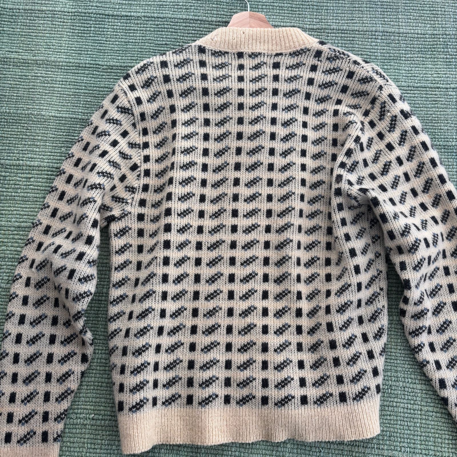 Sears × Vintage 1960s Sears brand zip up wool cardigan, cream and black Size US M / EU 48-50 / 2 - 6 Thumbnail