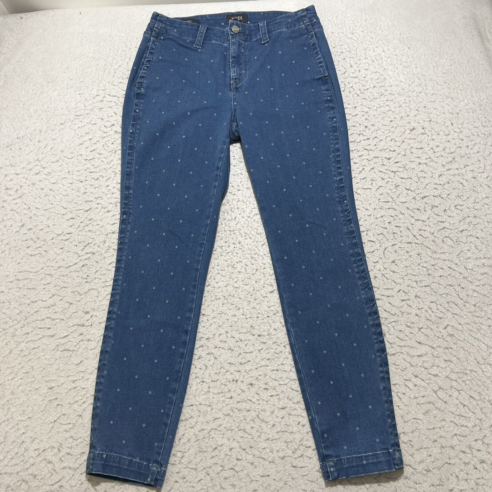 Other NYDJ Ami Skinny Lift Tuck Blue Polka Dot Denim Stretch Jeans Size 28" / US 6 / IT 42 - 1 Thumbnail